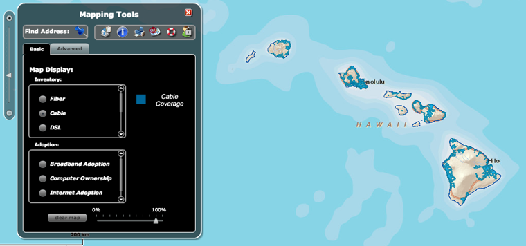 Hawaii broadband map