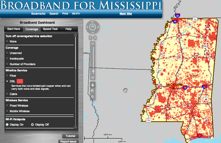 Mississippi broadband map