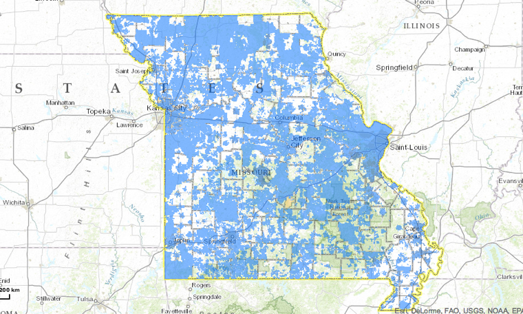 Missouri broadband map