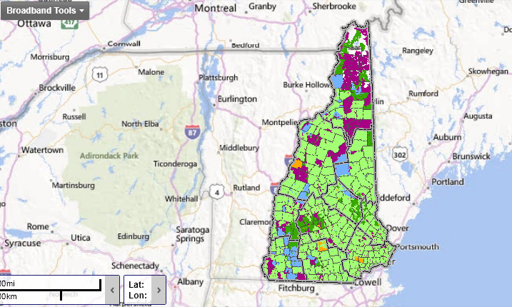 New Hampshire broadband map