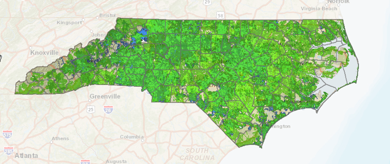 North Carolina broadband map