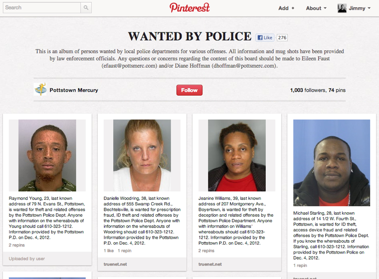 Using Pinterest to catch Criminals