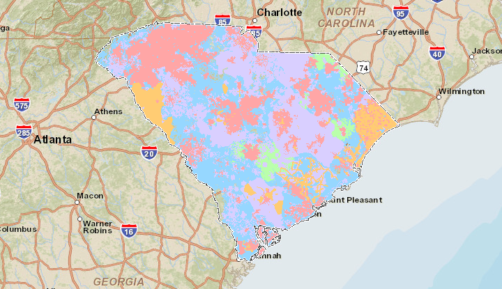 South Carolina broadband map