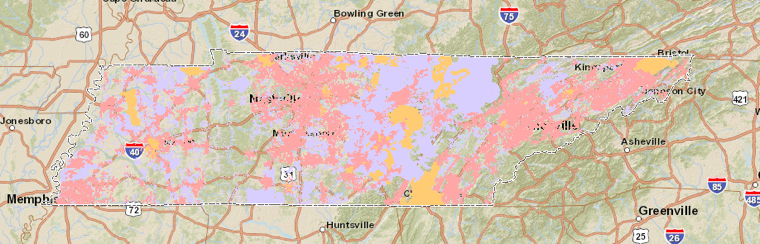 Tennessee broadband map