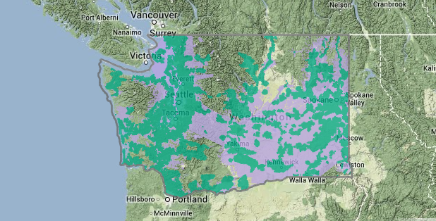 Washington broadband map