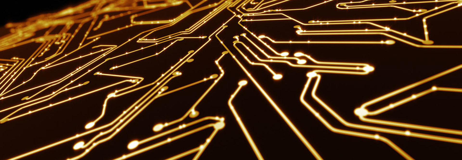 Abstract circuit board with yellow lines