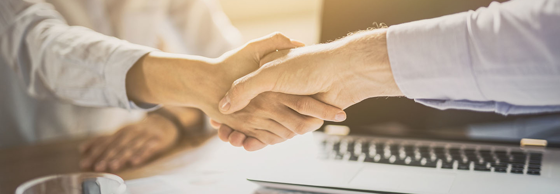 Business people shaking hands. Finishing up meeting.