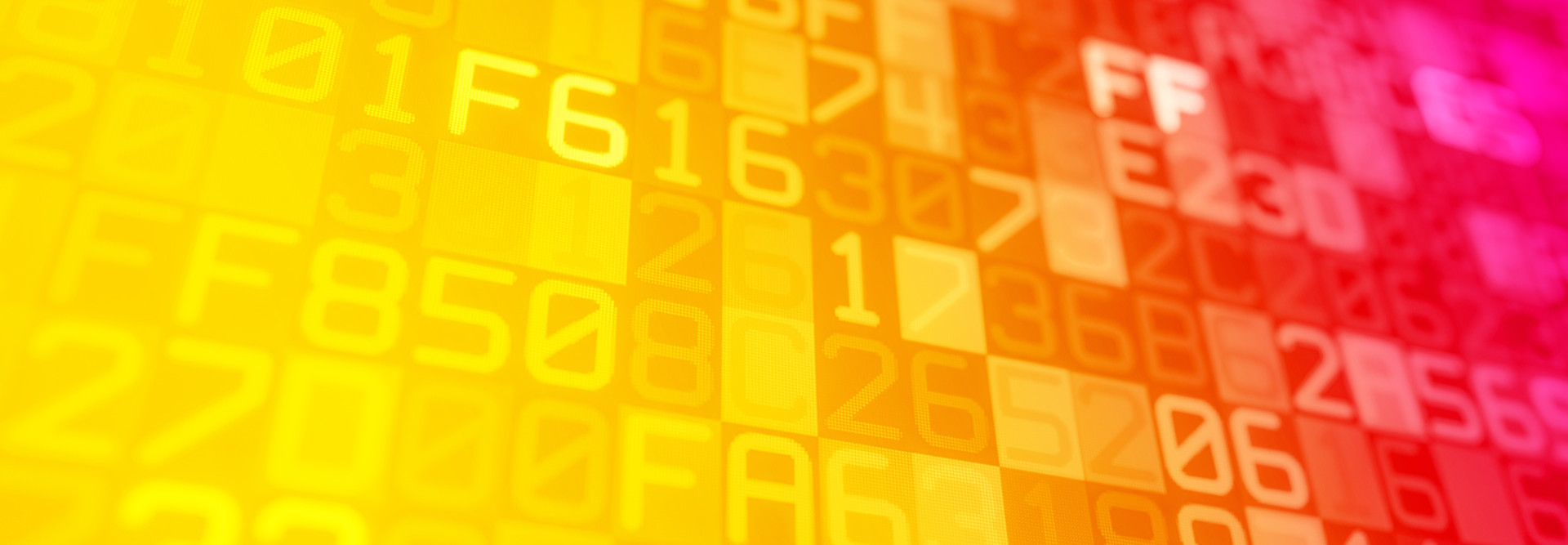 digital number board fading from yellow to bright pink
