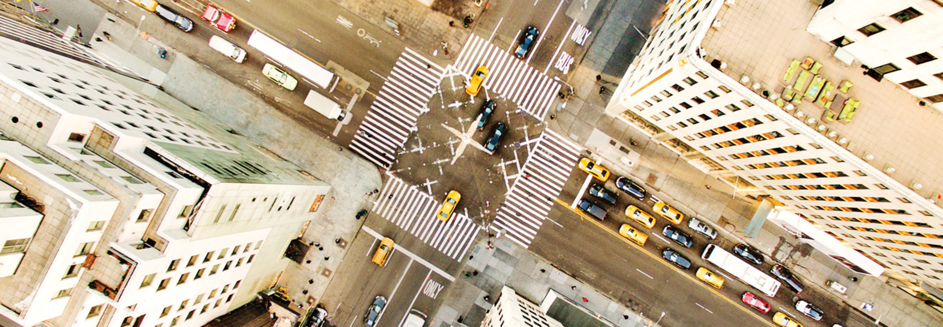 drone view of a city