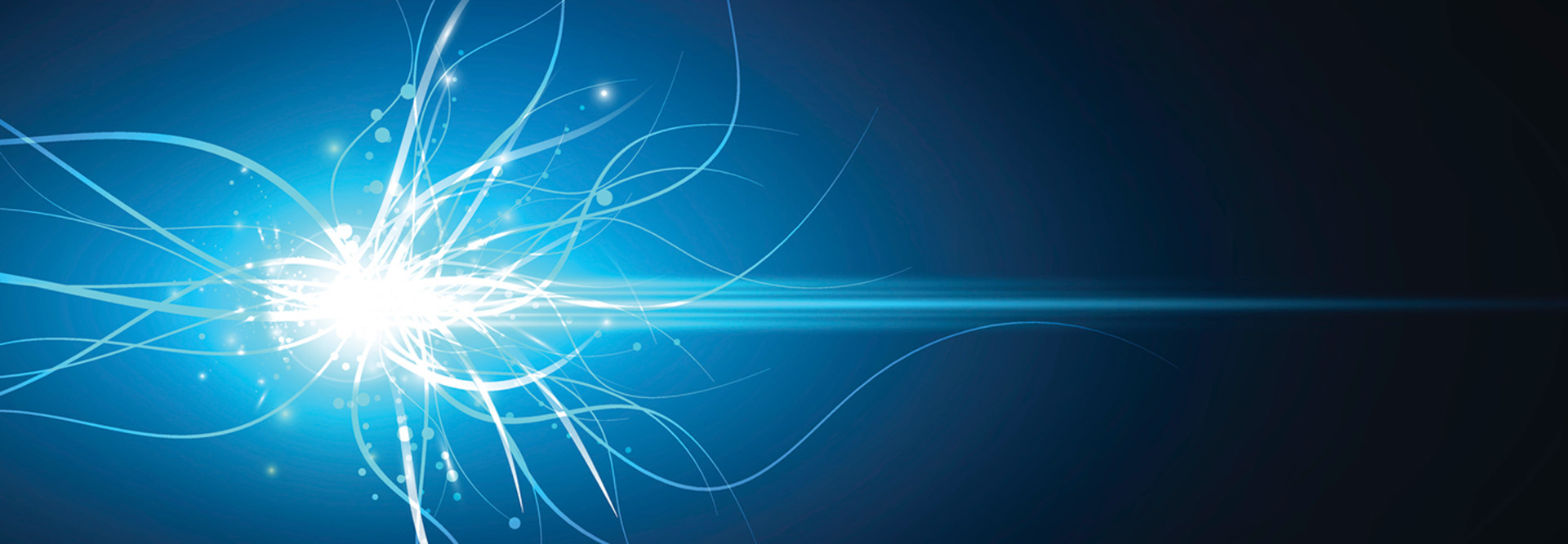Broadband ethernet cable image with blue electric fibers coming from the cable 