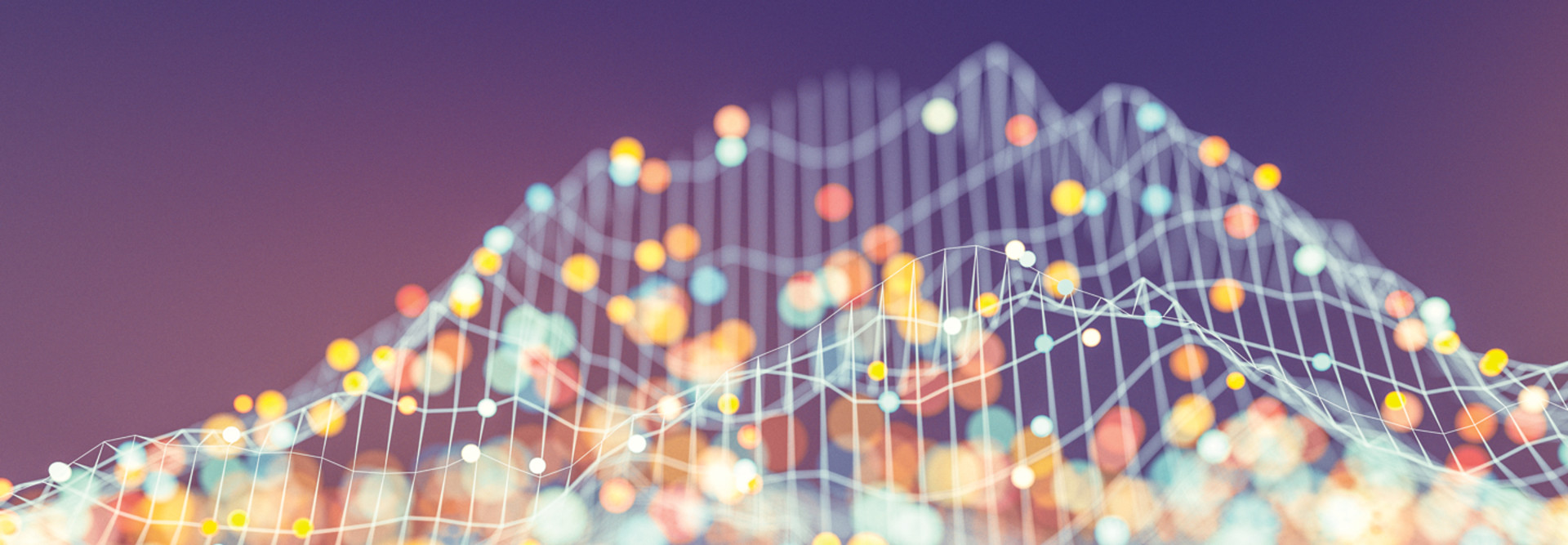 Big data abstract illustration with colored data points 