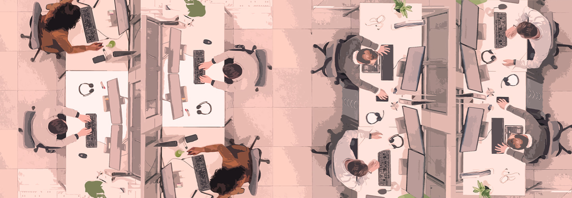 People working at computers