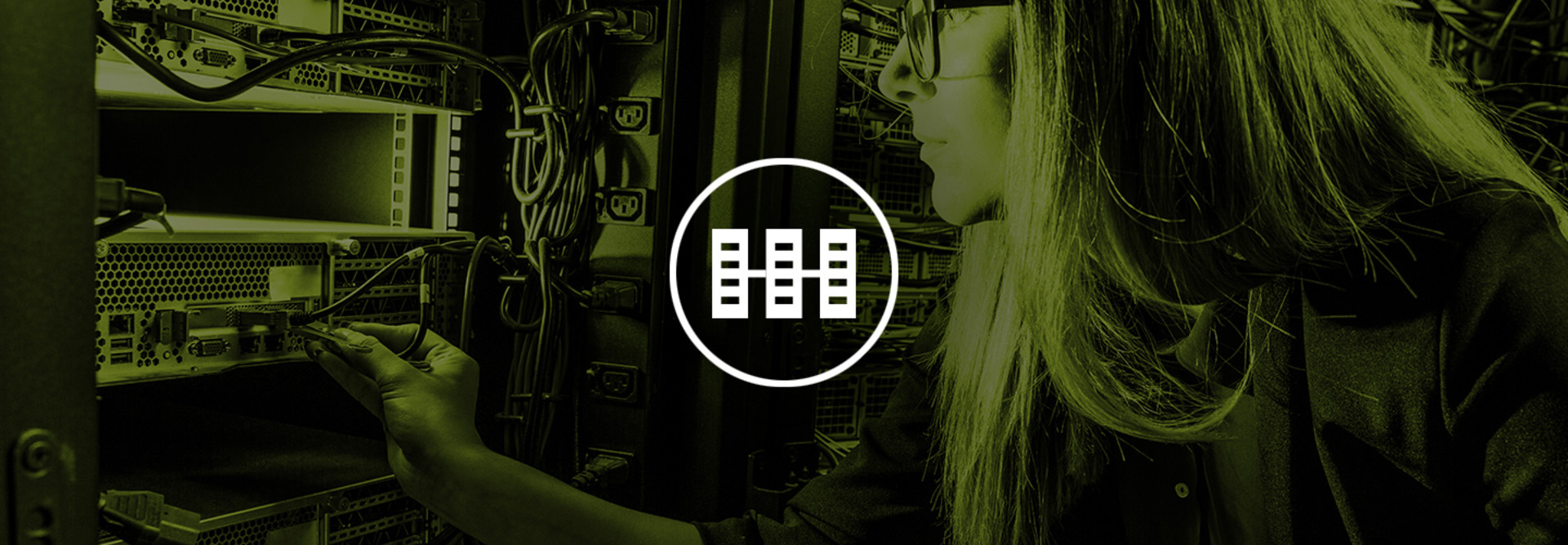 Person working in data center