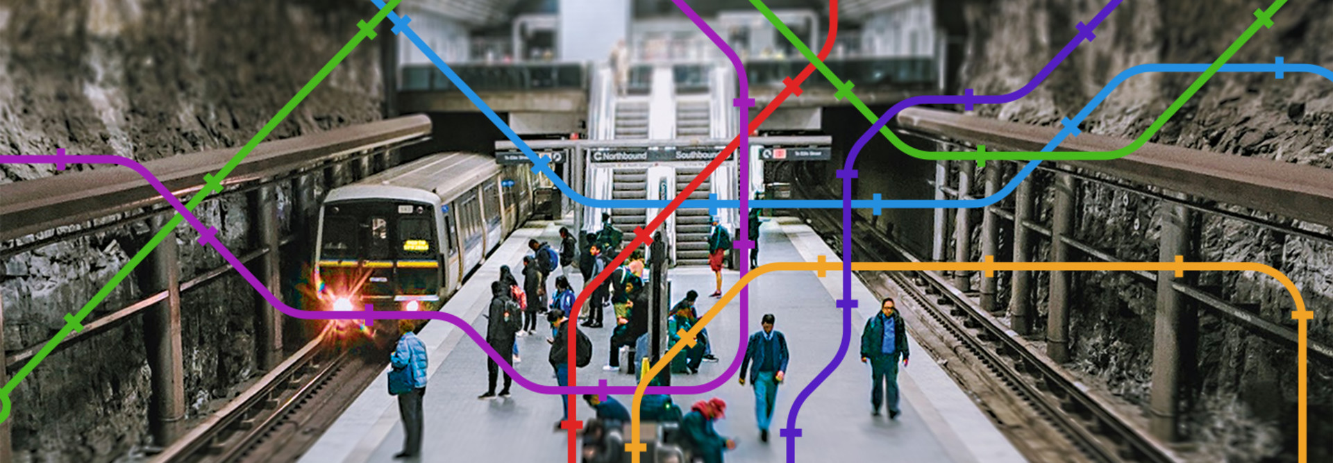 People using public transport