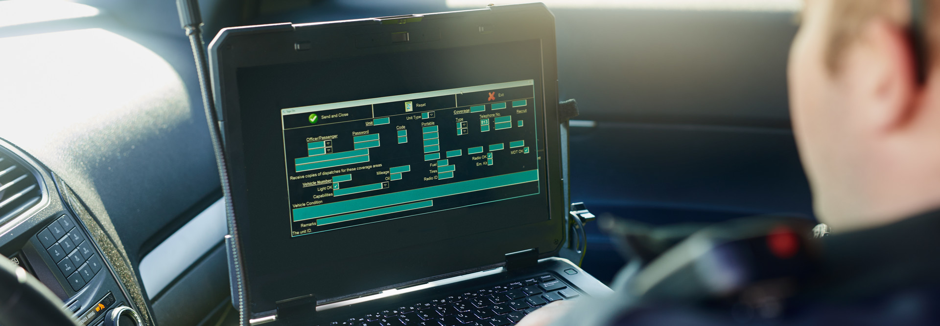 Laptop in car