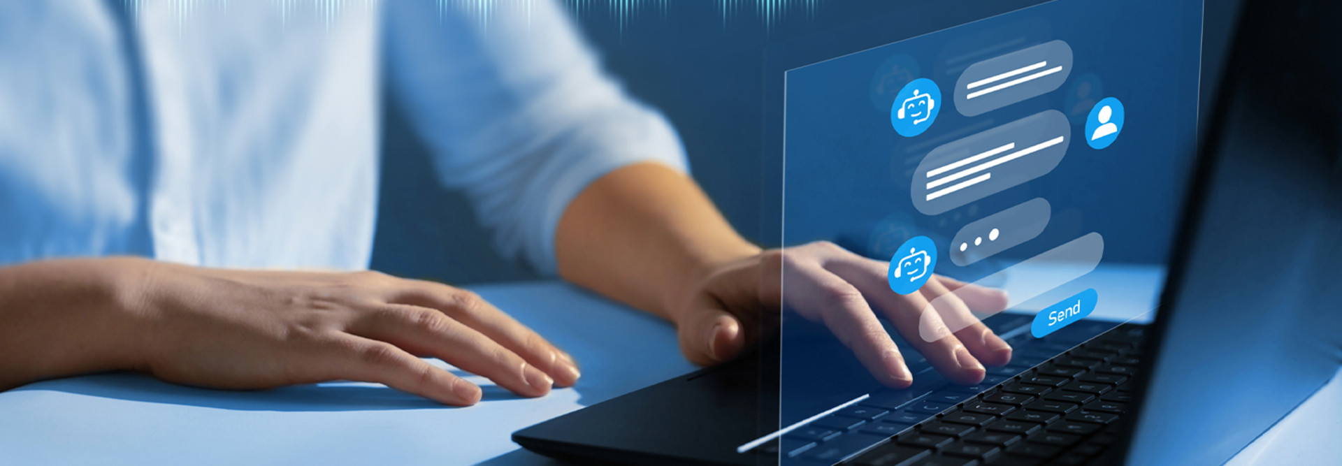 Person engaging with chatbot