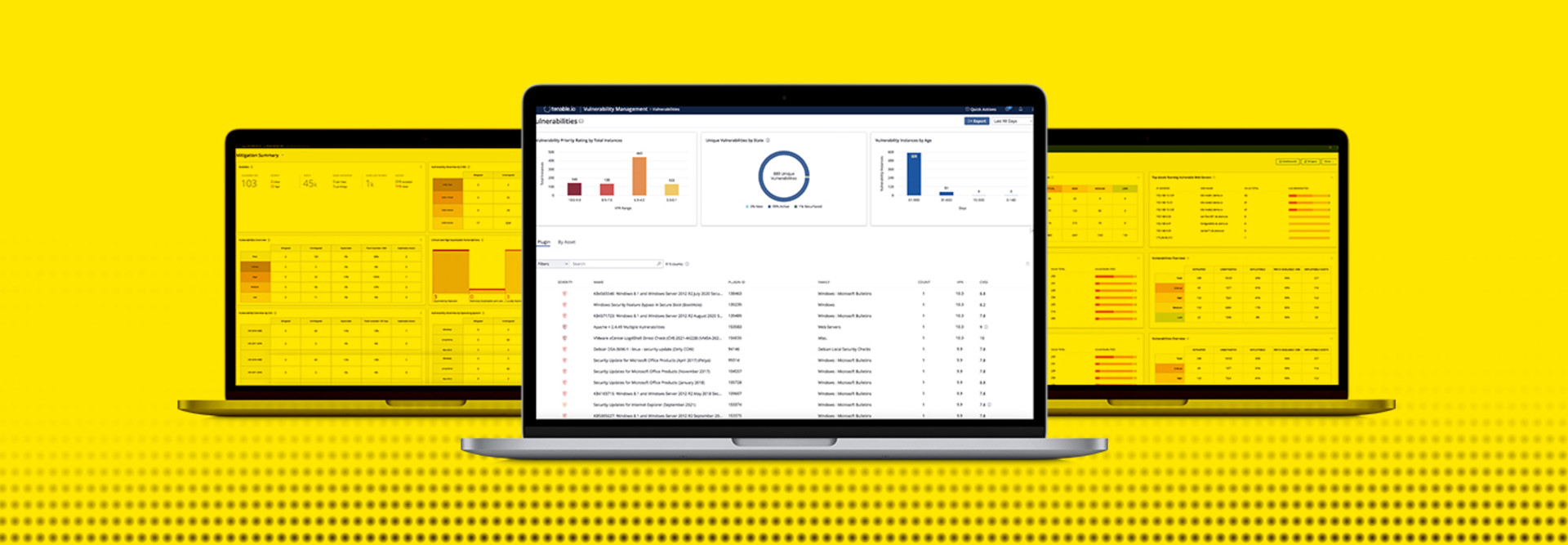 Image of laptop computer on the Tenable dashboard. 