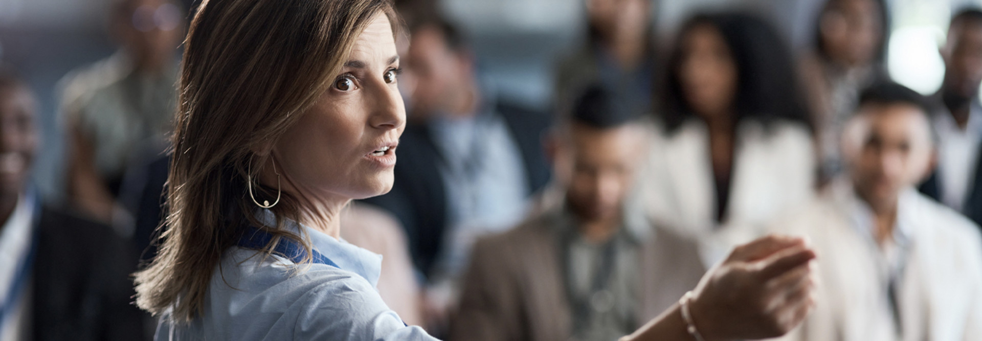 Businessperson delivering a presentation