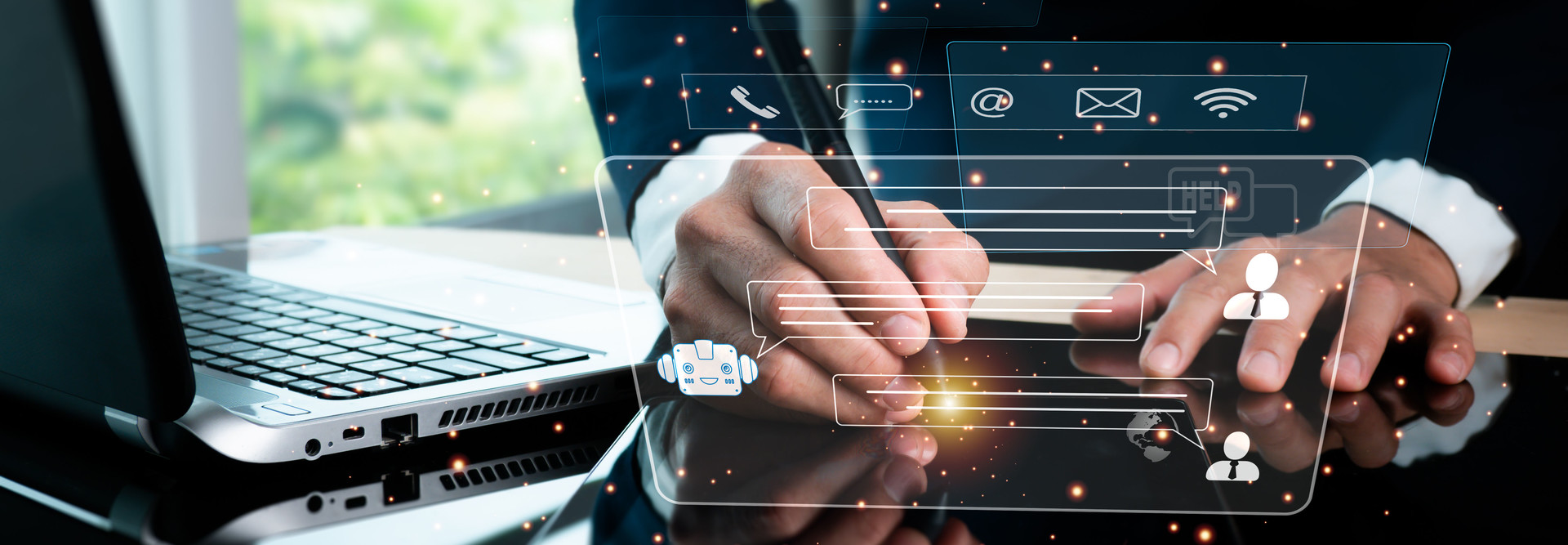 Customer service center, CRM software, and artificial intelligence