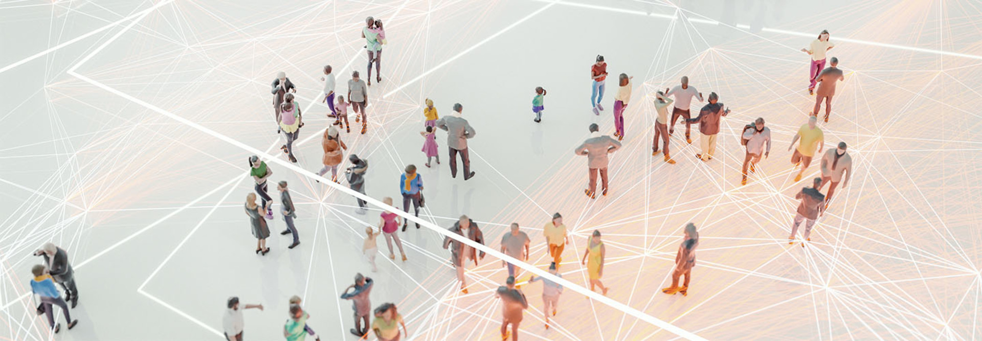 People and modern technology connection