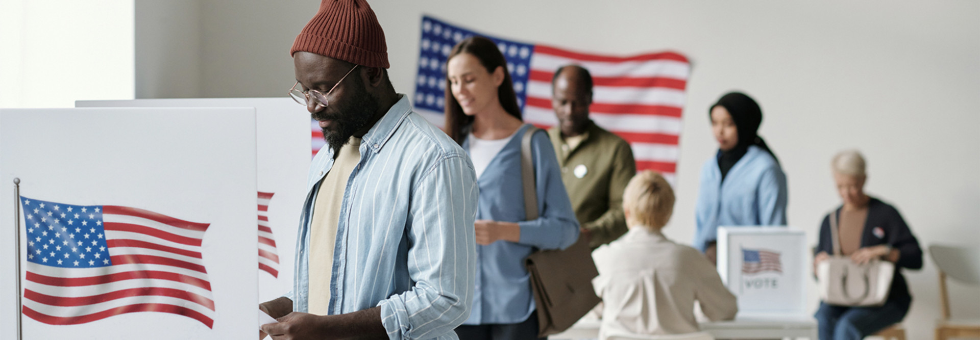 People voting in an election