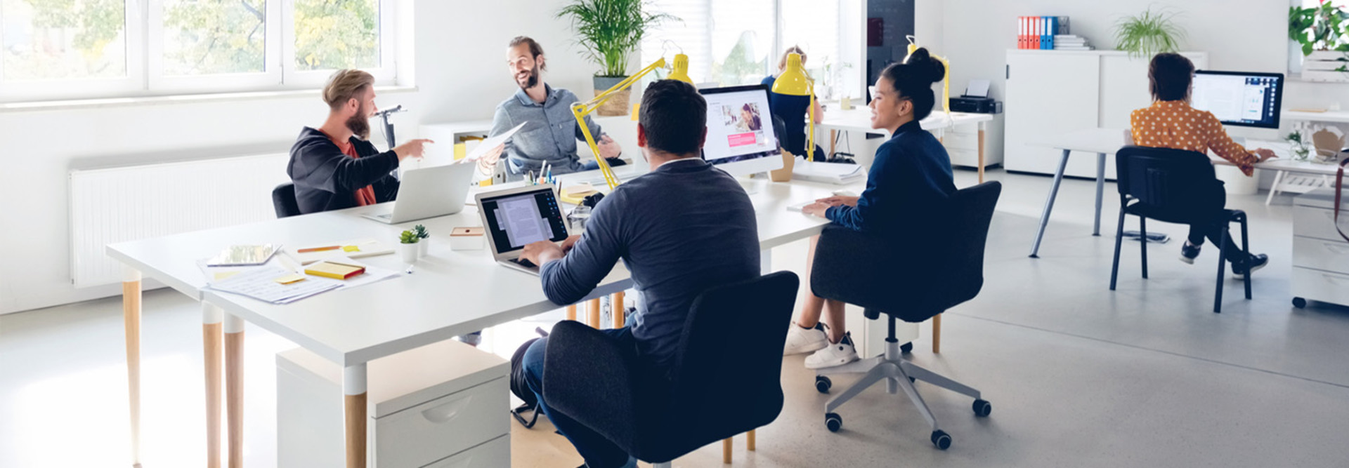 Business professionals working in the office