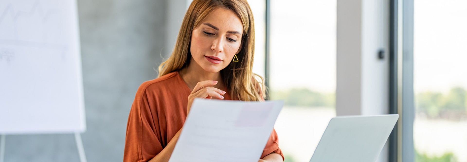 Person reviewing documents 