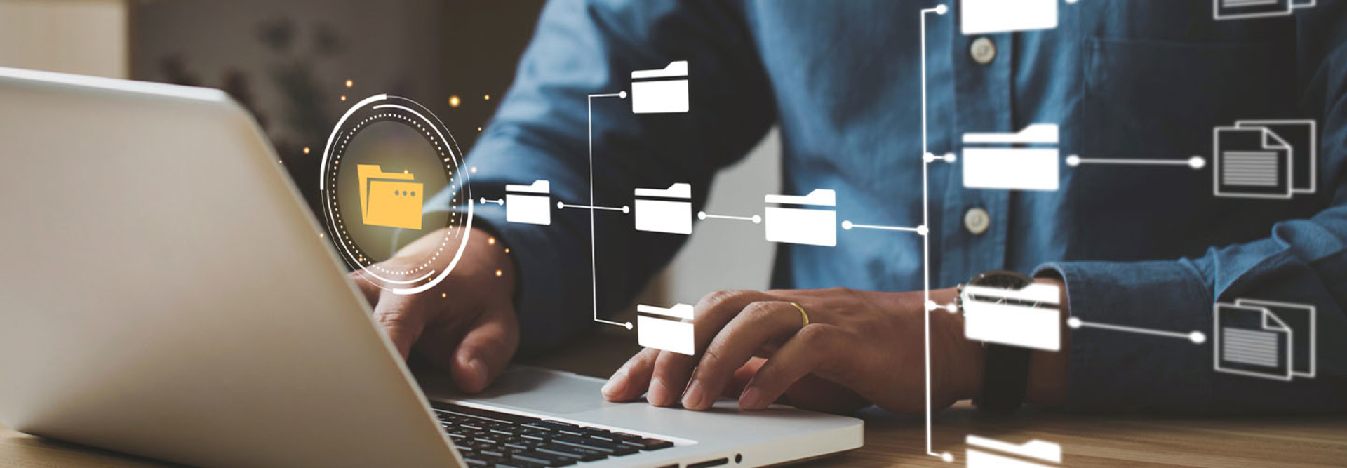 Person using a file management software