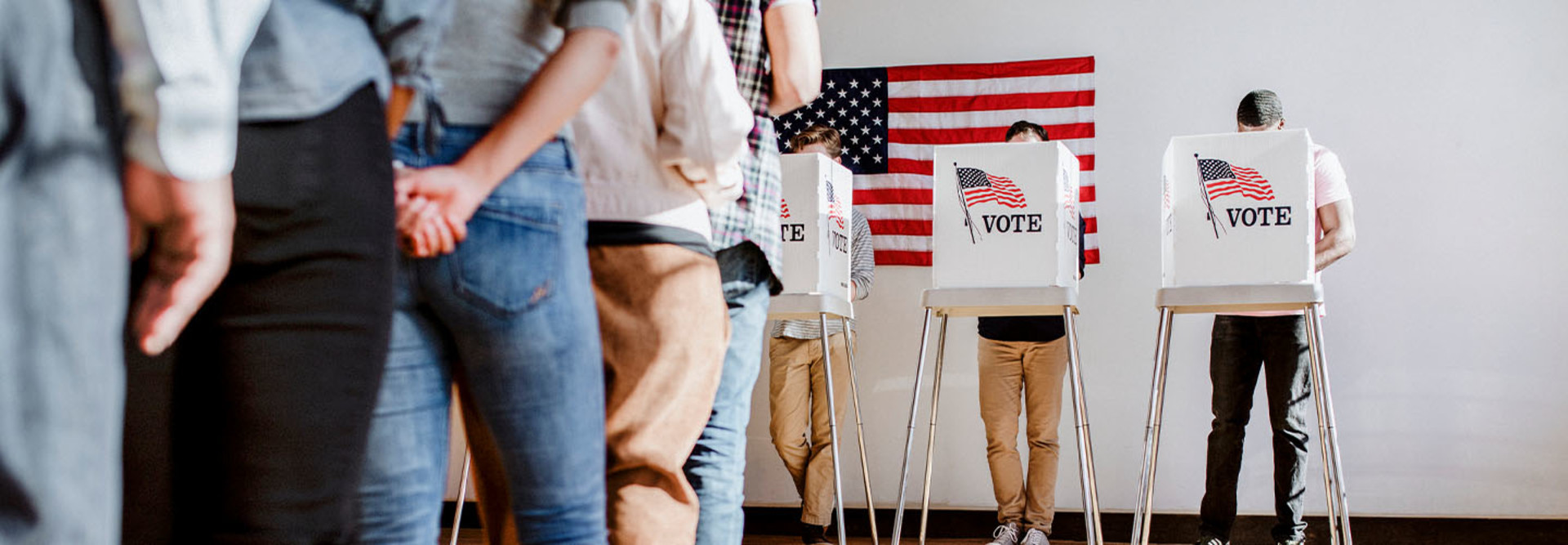 People voting at polling place