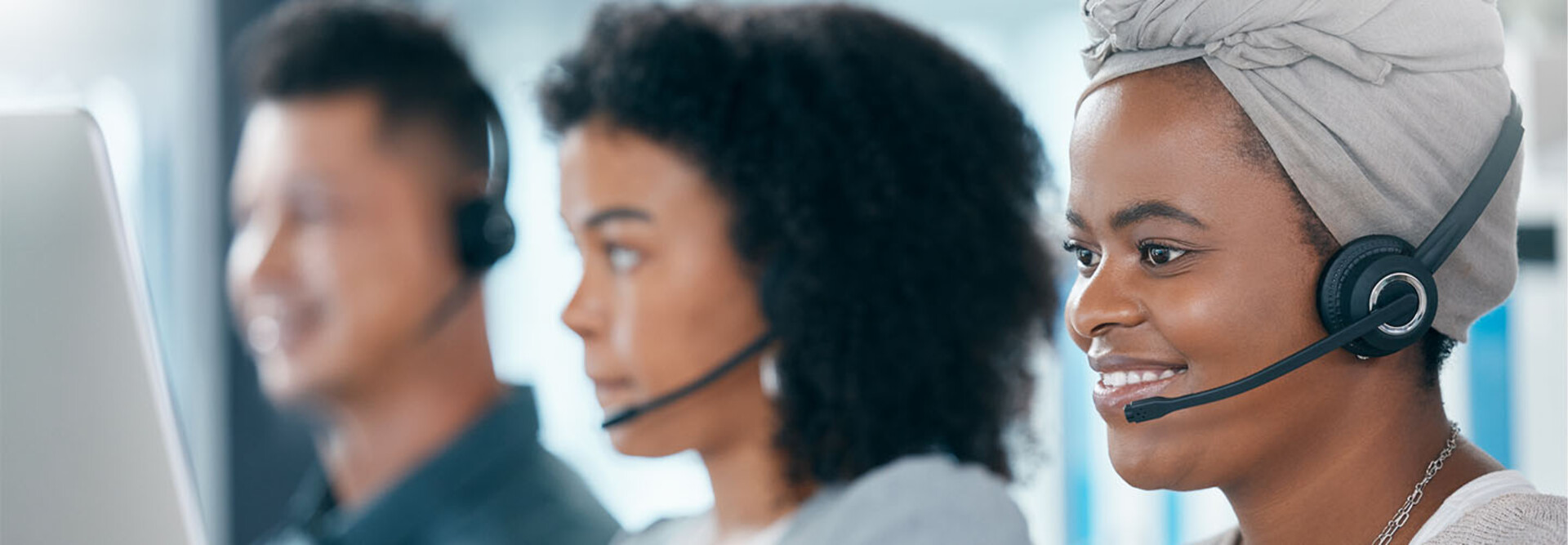 People working in a call center