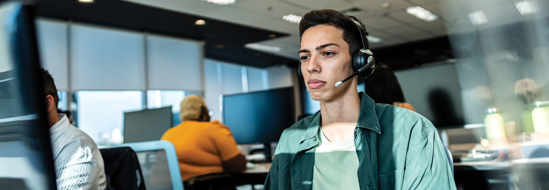Person working in a call center