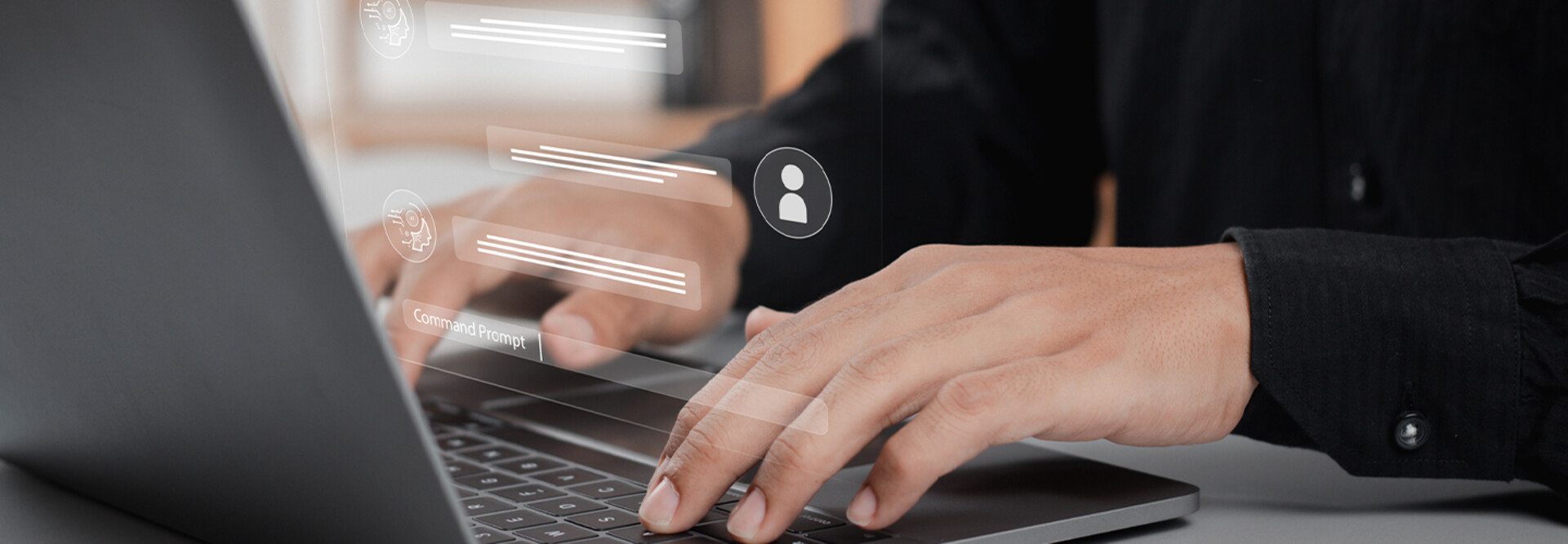 Person engaging with chatbot