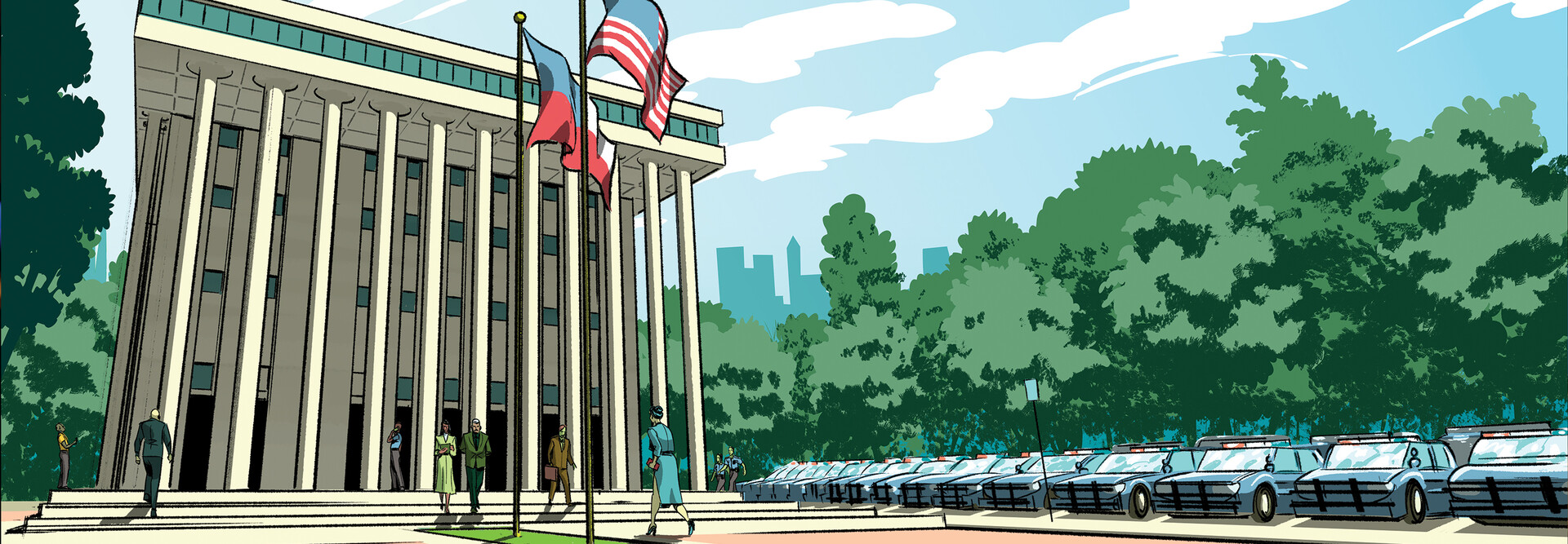 Illustration of crime center
