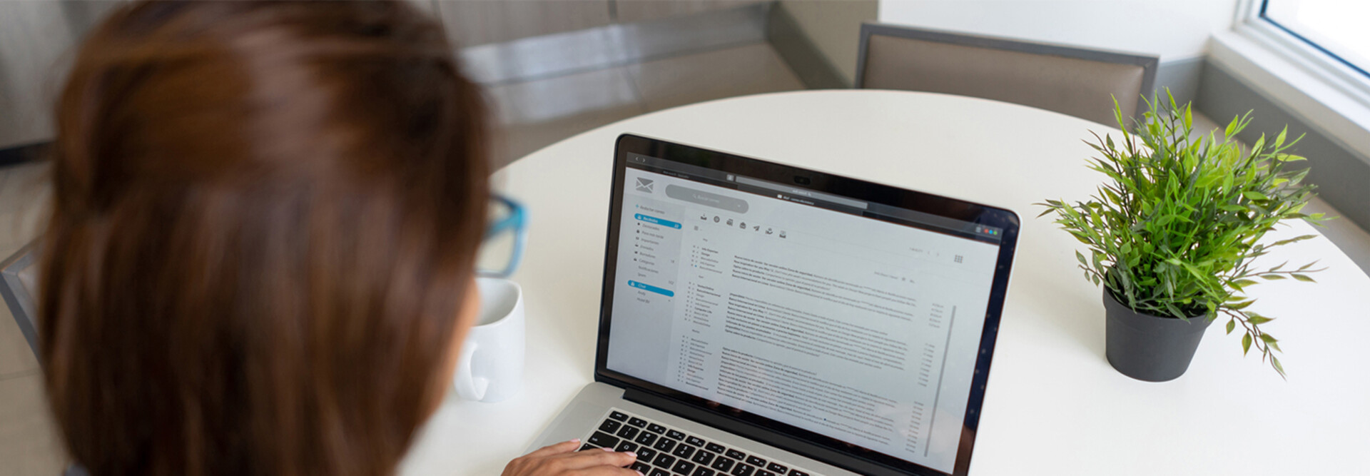 Person checking email
