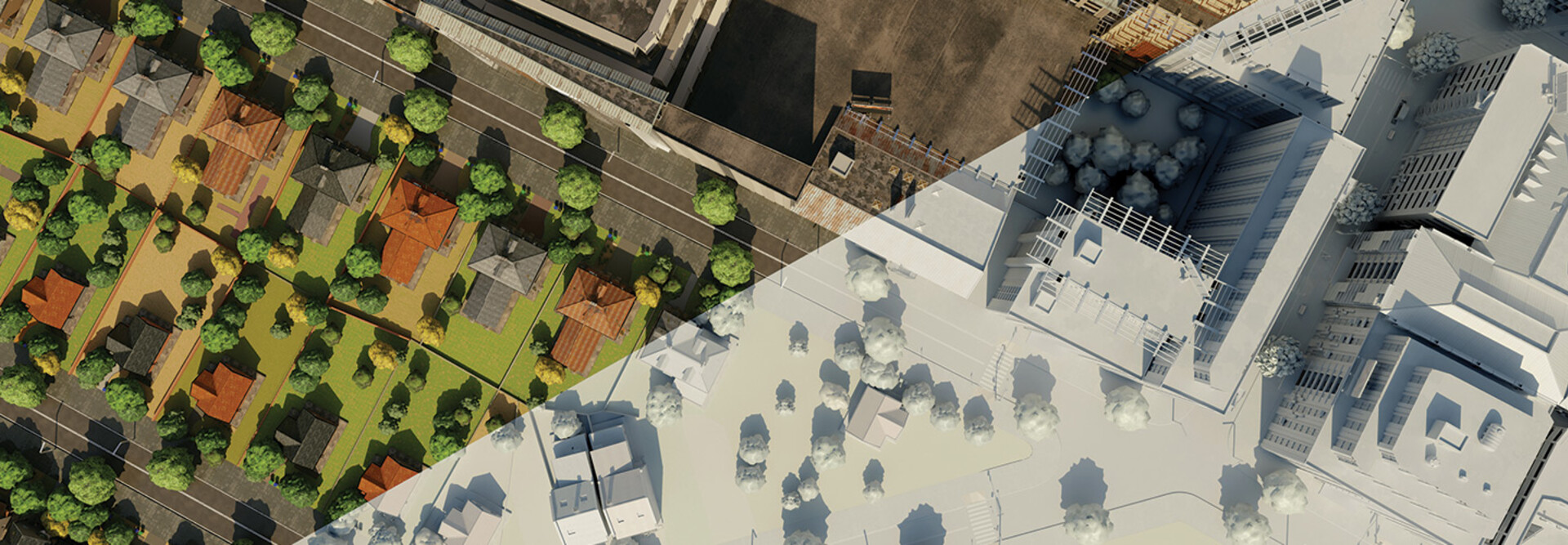 Digital twin example - right of the image is digital, left is real