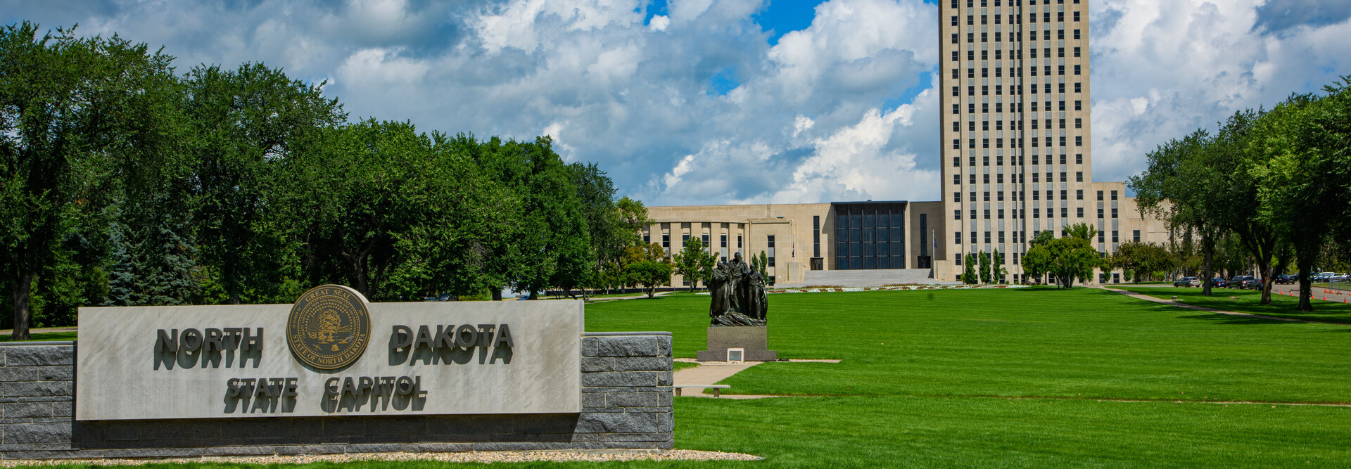North Dakota state capitol building in Bismarck, ND