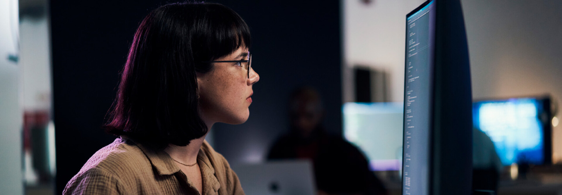 Person reviewing code