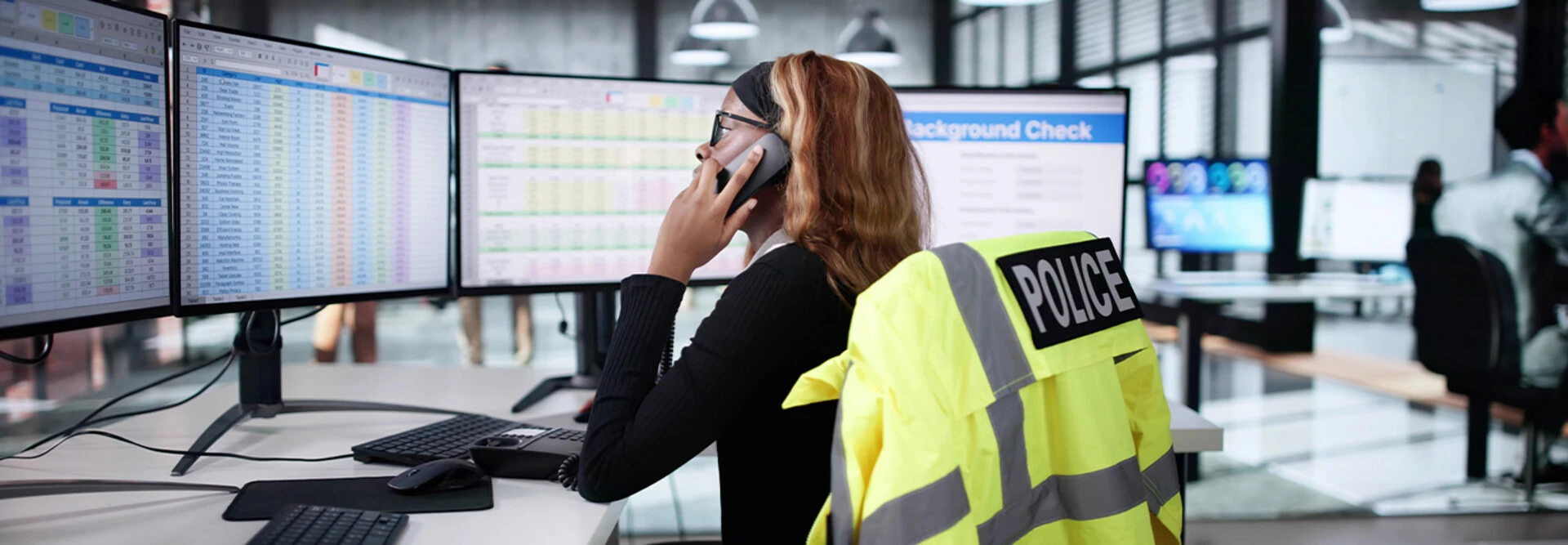 911 Police Dispatcher Stock Photo