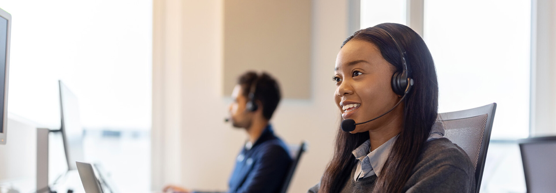 Person answering calls