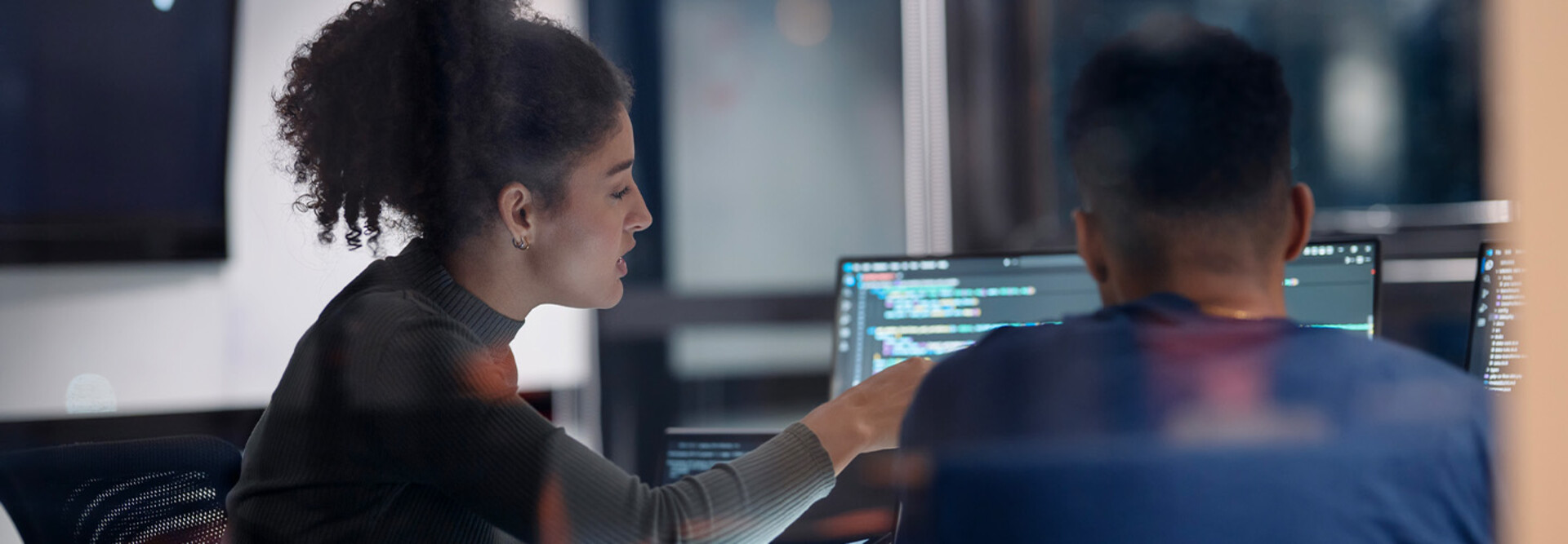 Person reviewing code