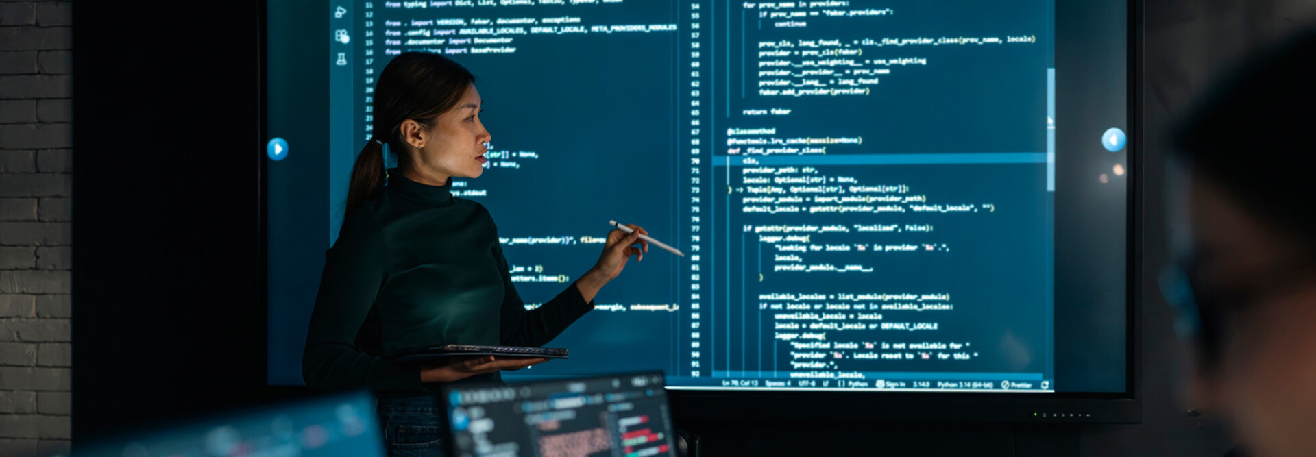 Person reviewing code
