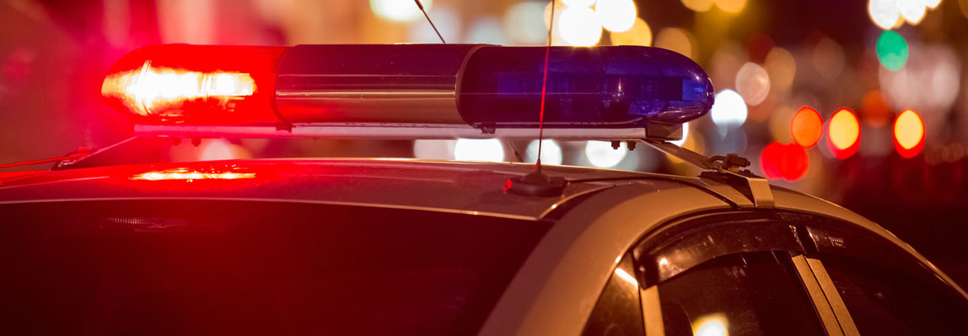 Police lights on top of car