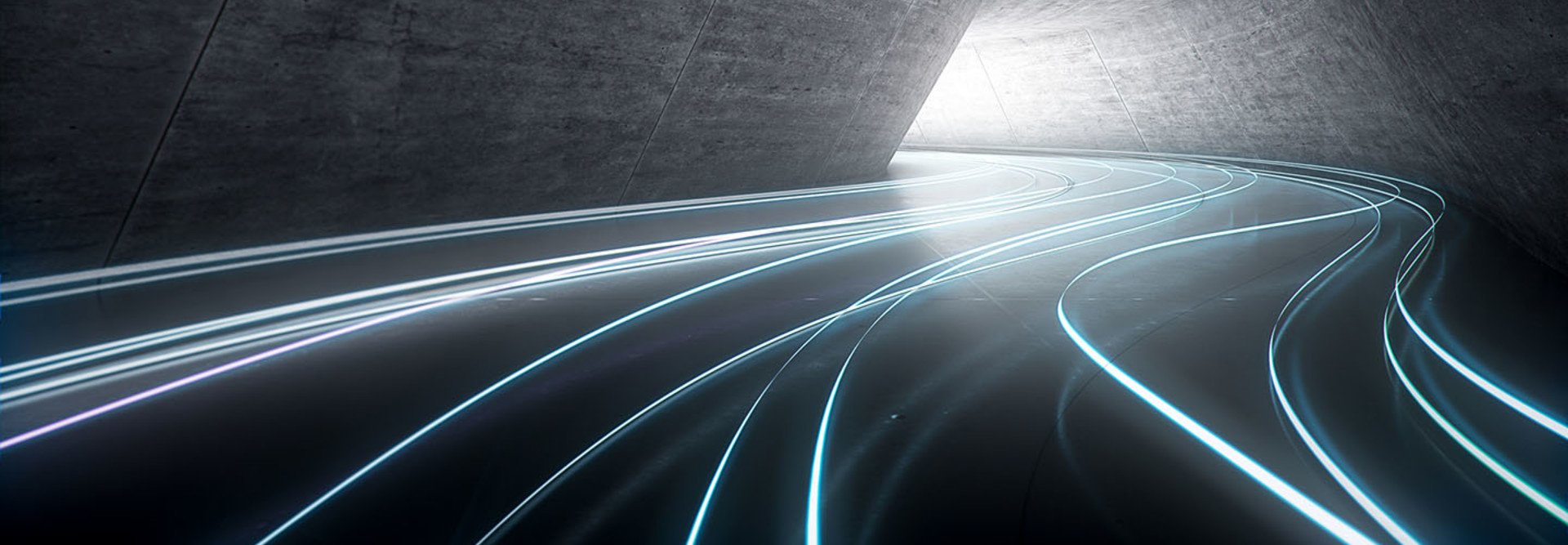 3d illustration light trail on road