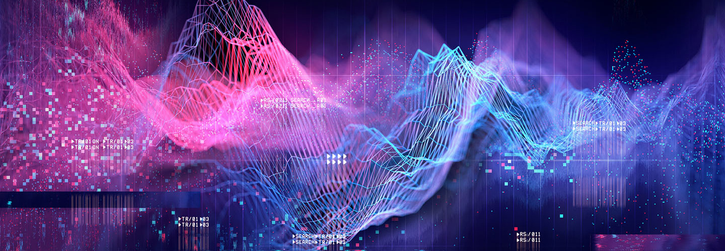 Abstract Visualization of data and technology in graph form. 3D Illustration