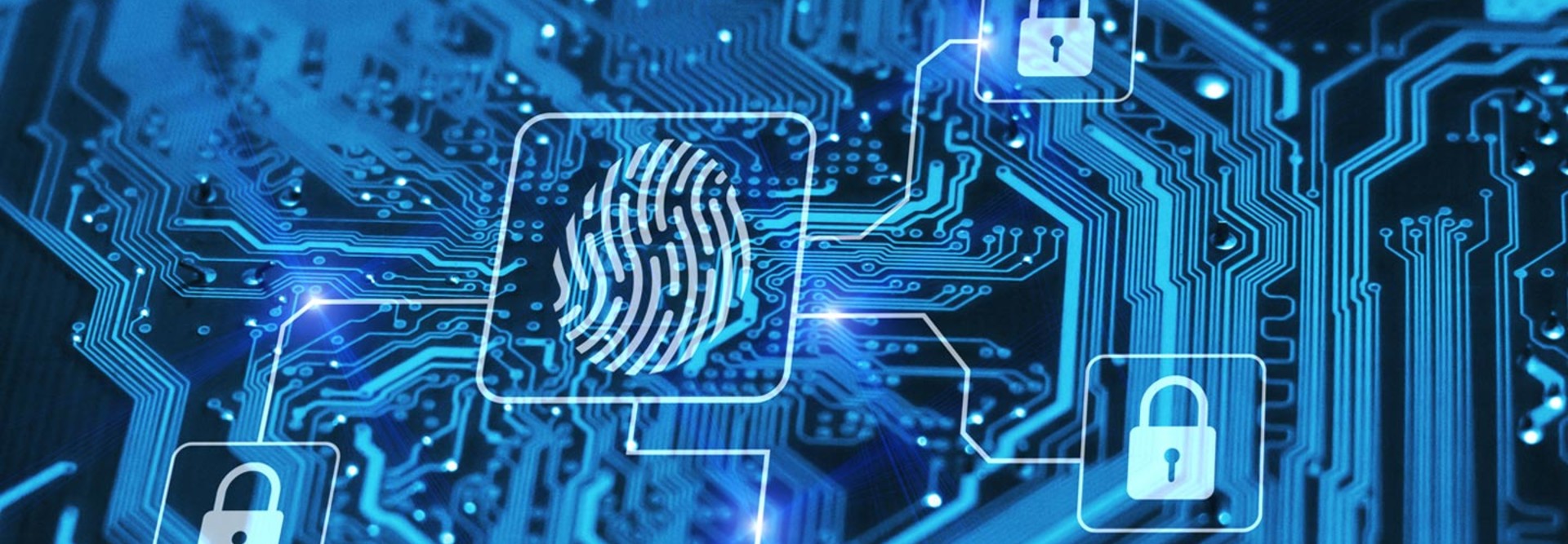 Cybersecurity concept with a fingerprint 