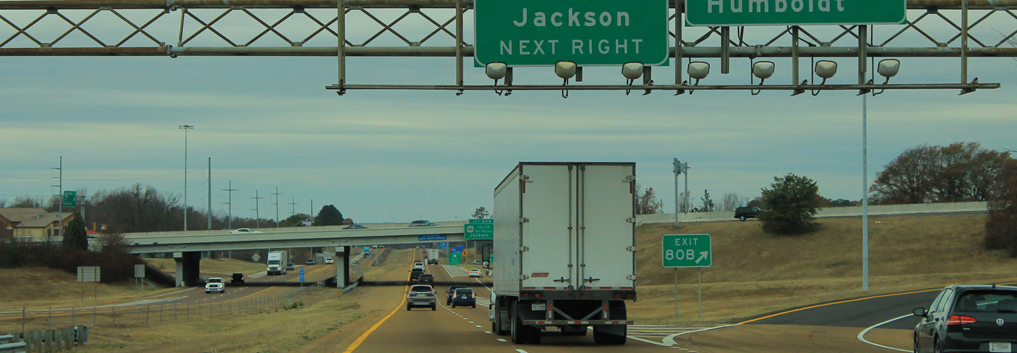 I-40 at the U.S. 45 Bypass interchange in Jackson