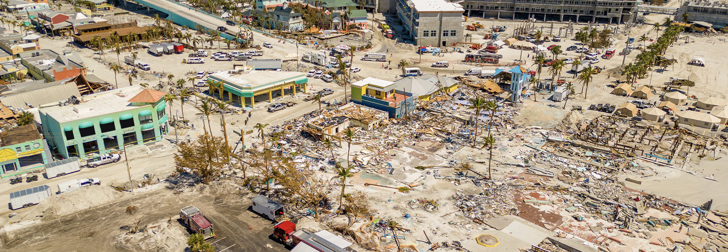 Aftermath of Hurricane Ian at Fort Myers Beach