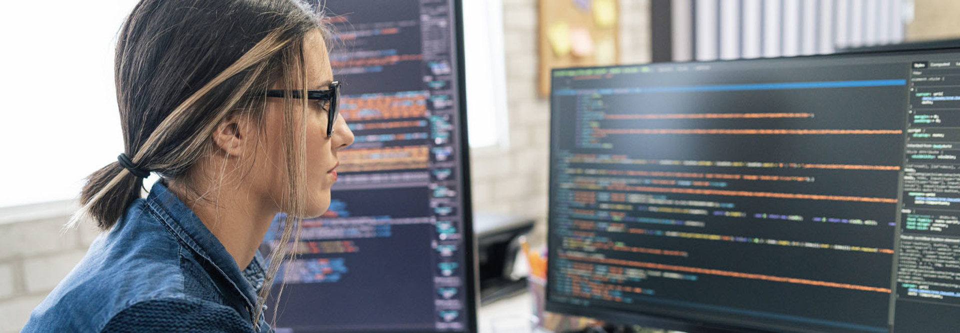 Person coding and programing