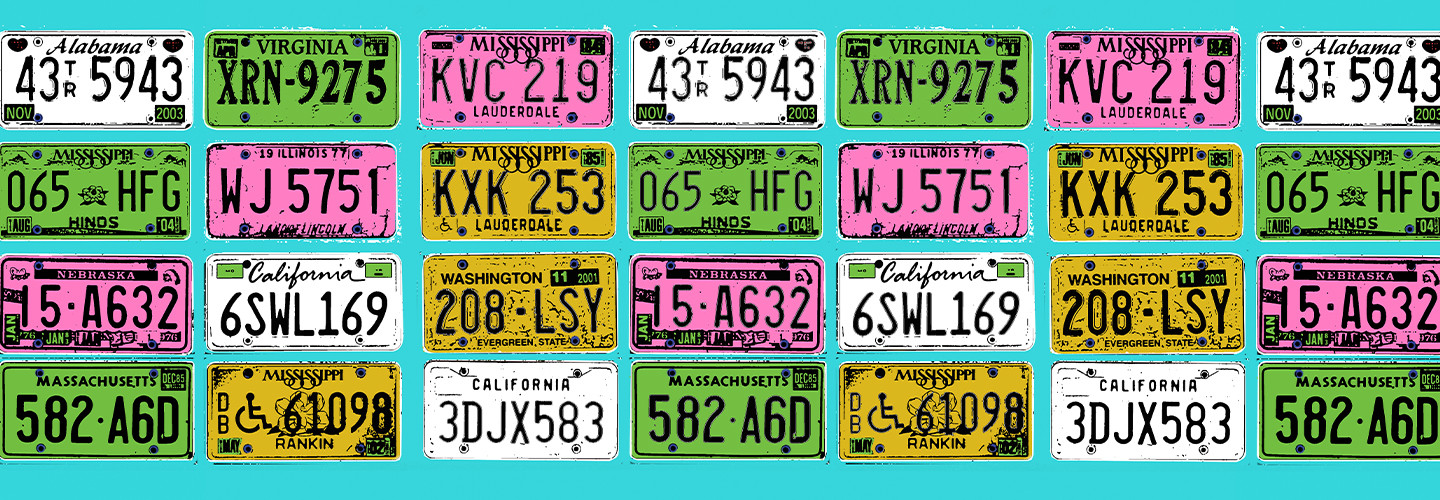 Illustration of license plates 