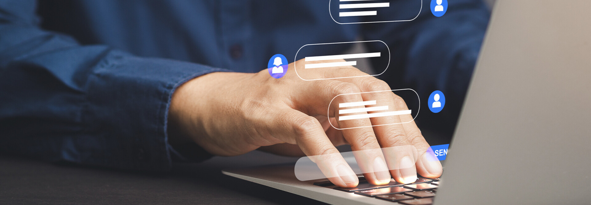Person engaging with chatbot